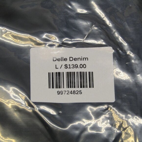 NEW BYRD Women’s Delle Maxi Skirt Black Size L Denim Flare Hem Fringe Detail - Picture 8 of 8